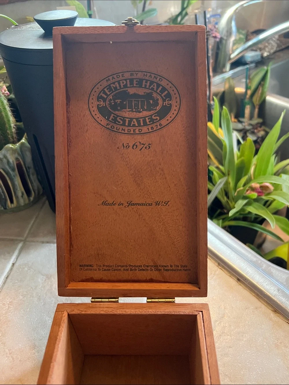 Wooden Keepsake Box with Brass Latch - Natural Brown